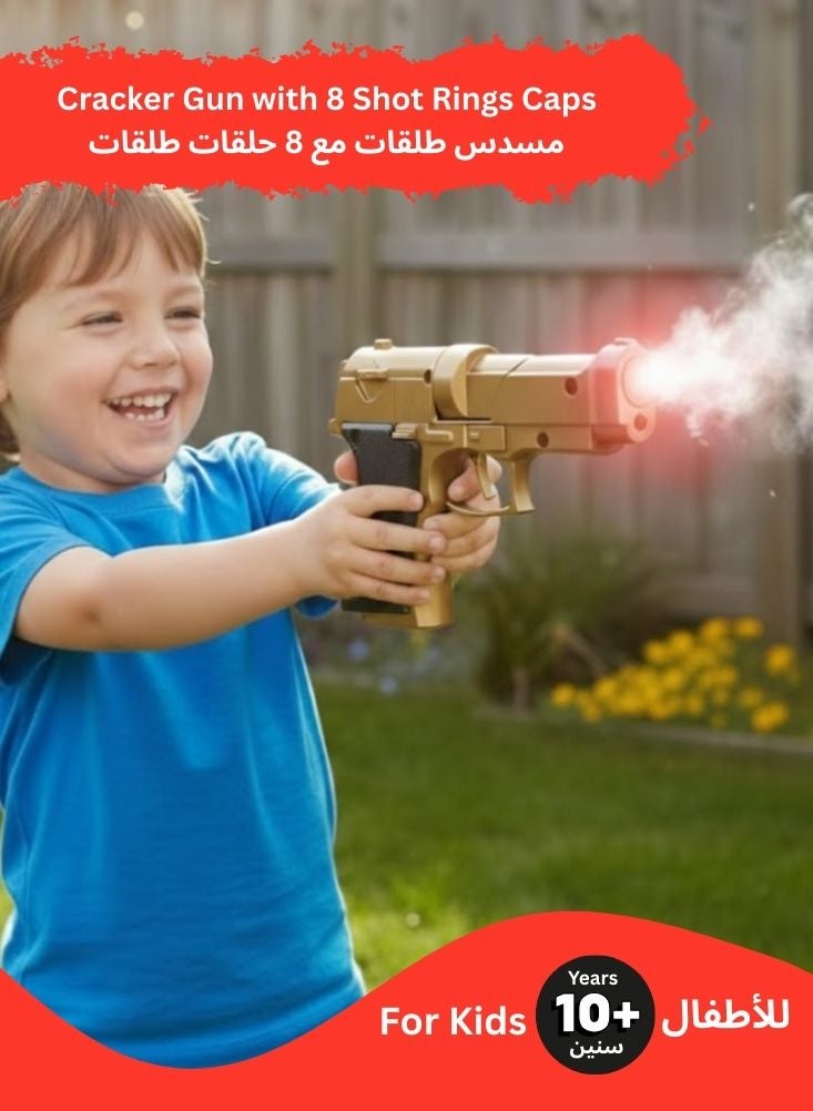 Premium 8-Shot Realistic Ring Cap Toy Gun – Plastic Cap Pistol with 72 Ring Caps for Kids - Image 2